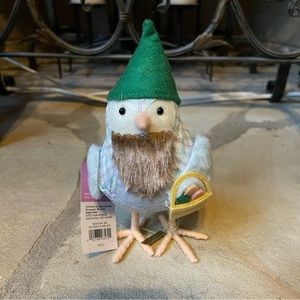 NWT Spring Boy Gnome Felt Bird Decor